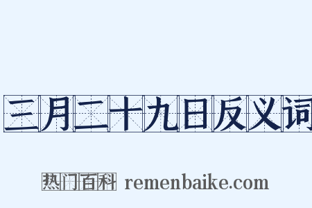三月二十九日反义词是什么意思的图片
